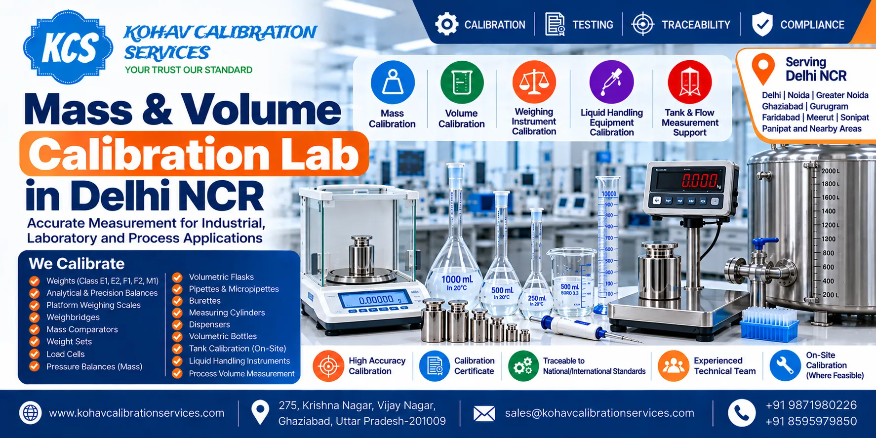 Mass & Volume Calibration Lab in Delhi NCR