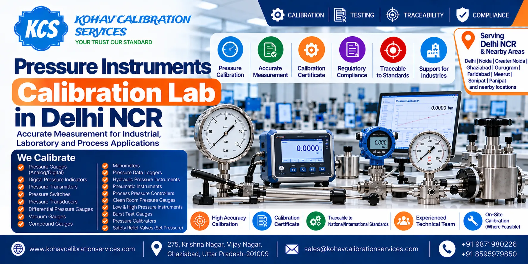 Pressure Instruments Calibration Lab in Delhi NCR