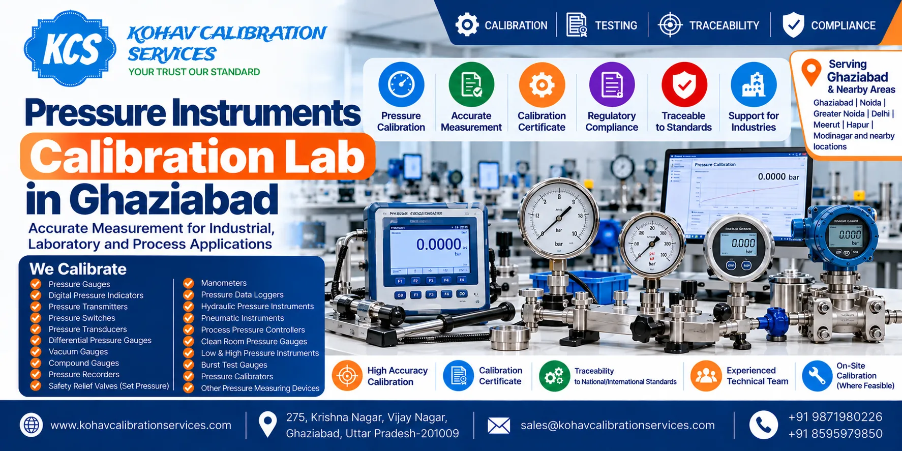 Pressure Instruments Calibration Lab in Ghaziabad
