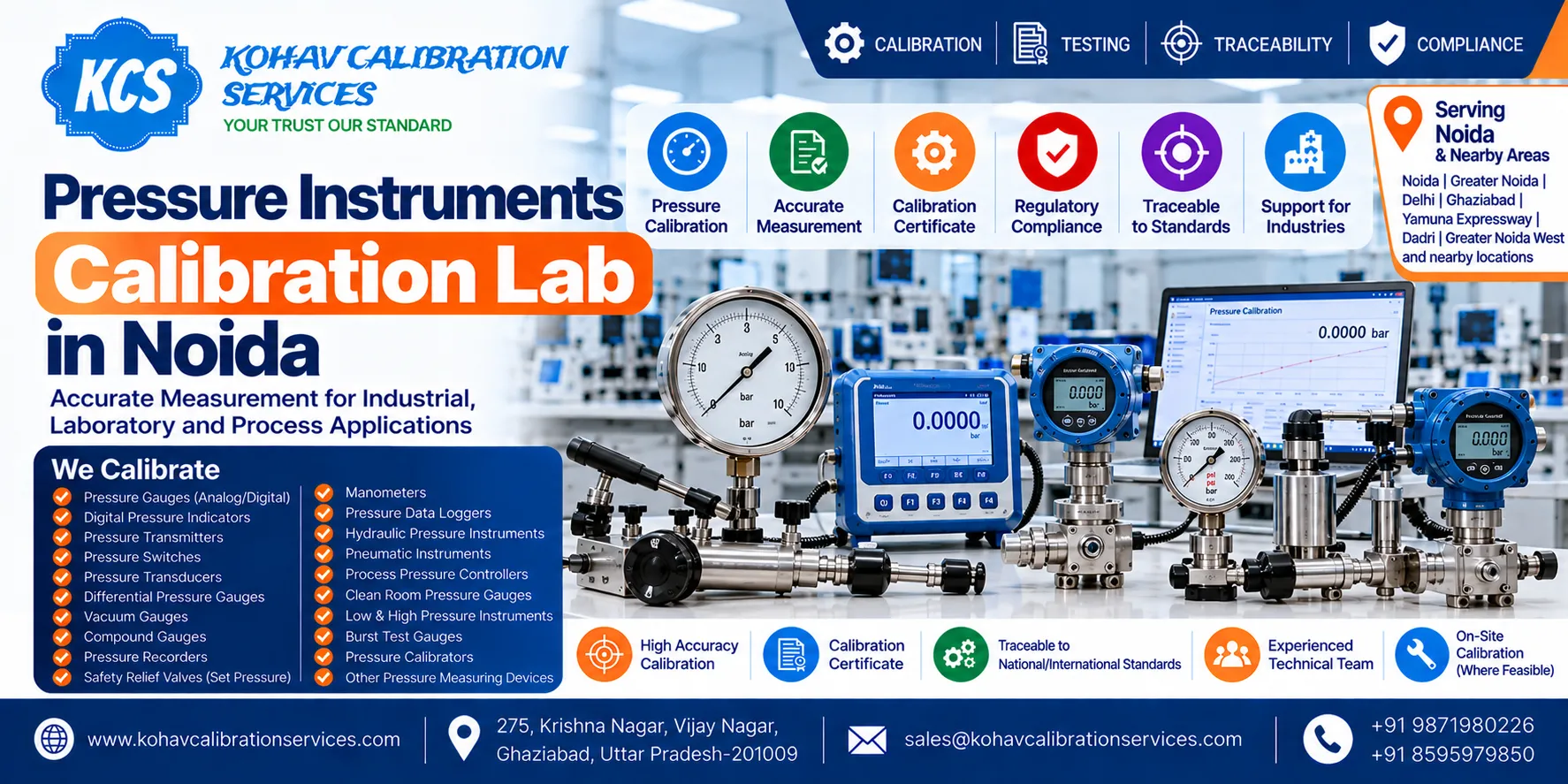 Pressure Instruments Calibration Lab in Noida
